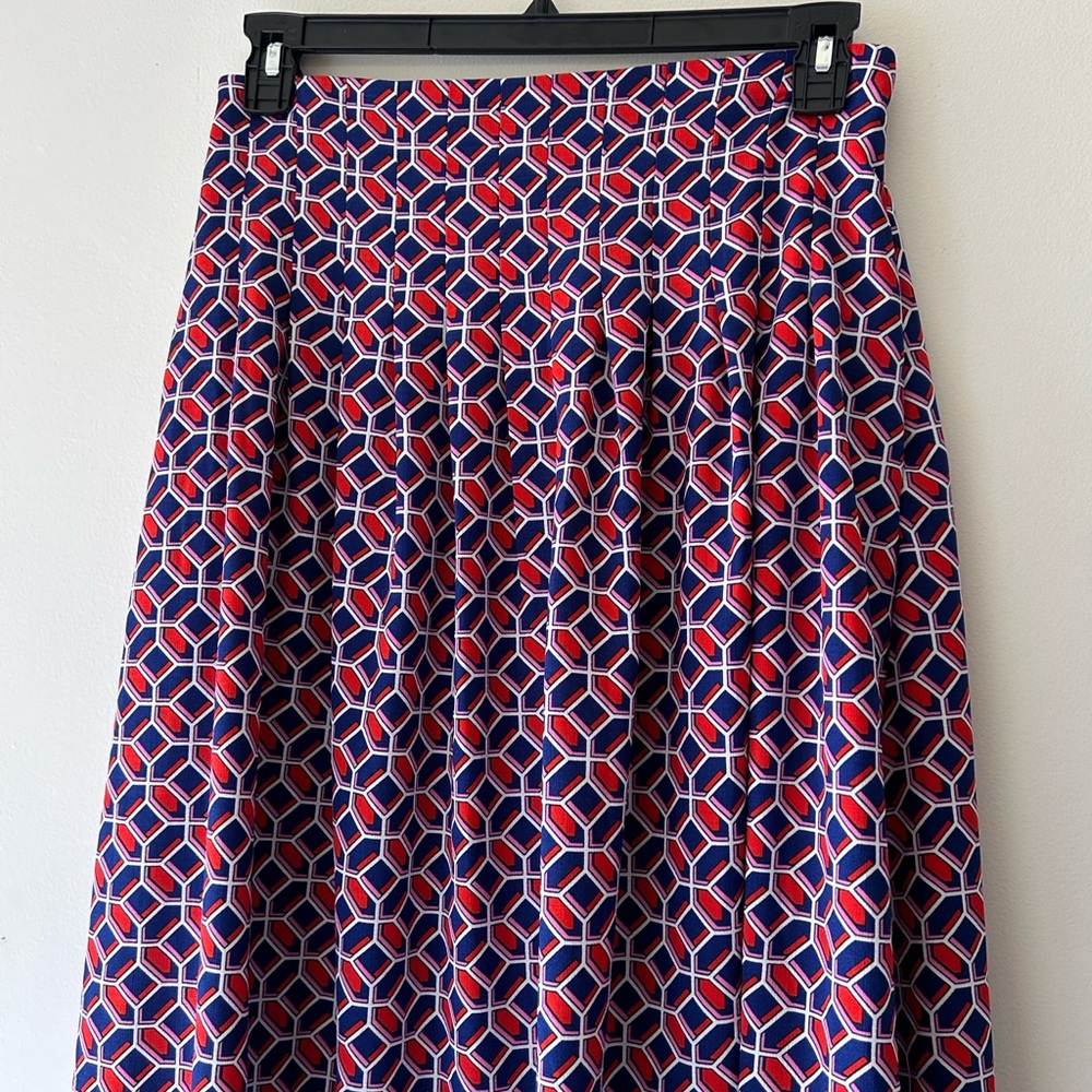 NWOT Kensie Geometric A-Line Midi Skirt in Pink and Blue - Picture 3 of 12